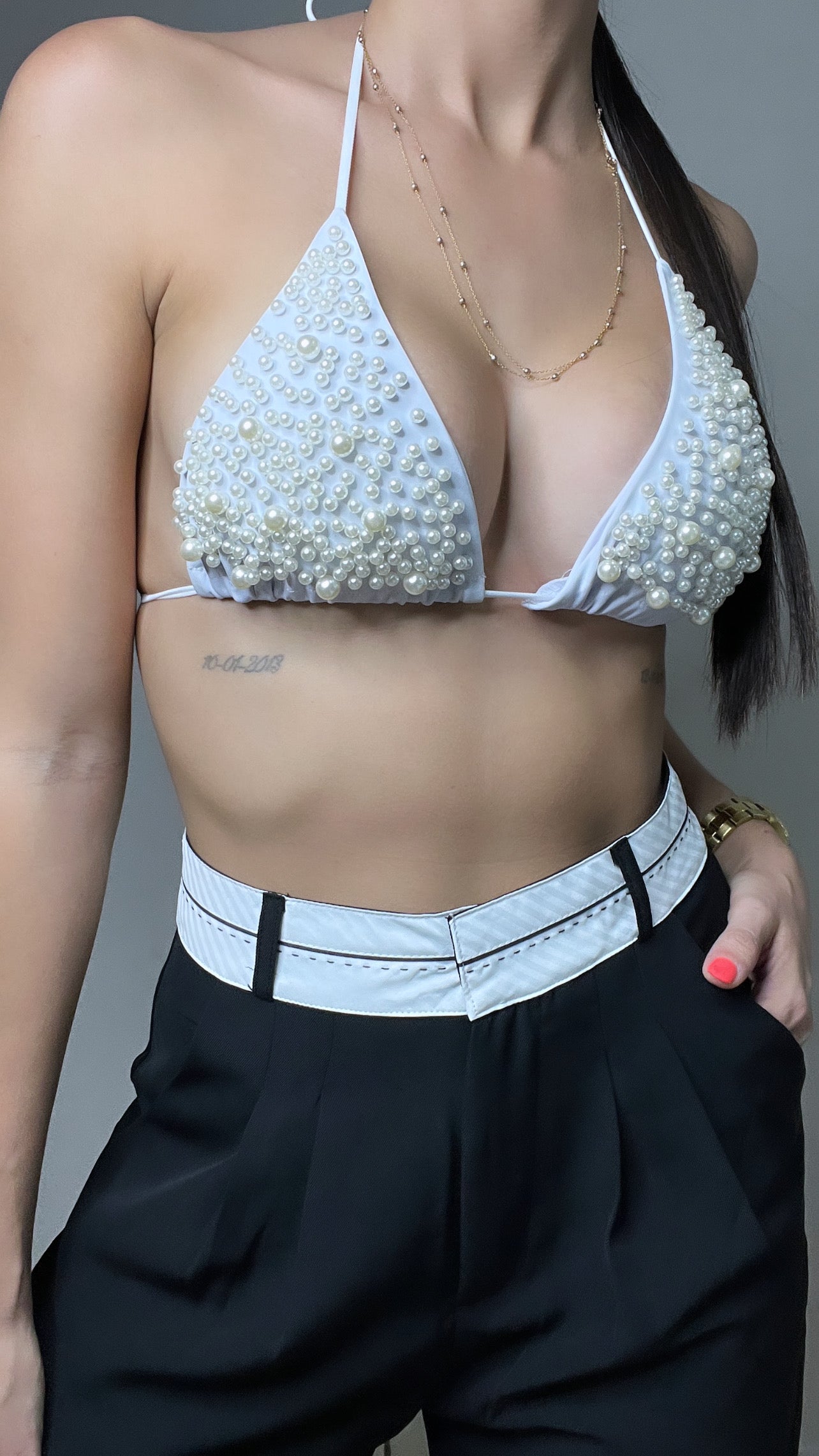 Pearls Halter Top