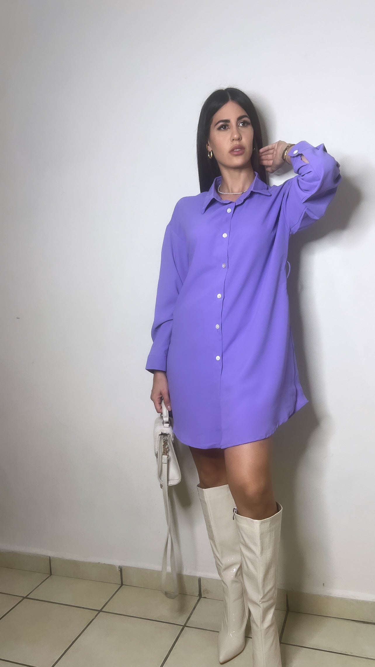 Lavender Shirt Dress