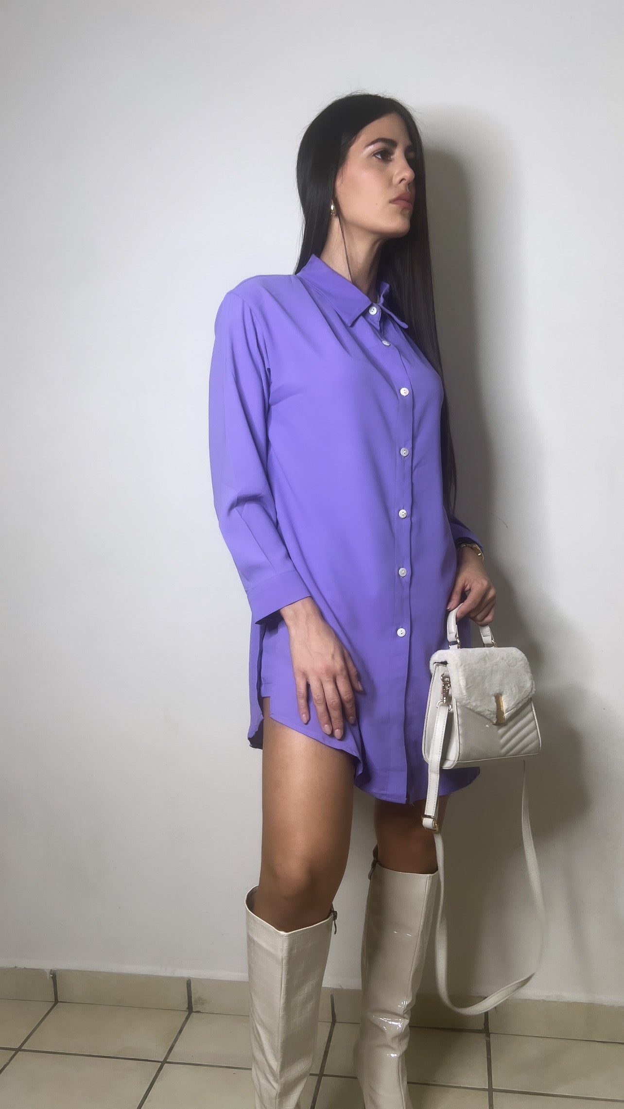 Lavender Shirt Dress