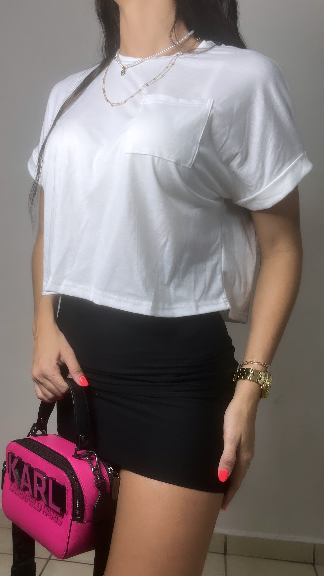 White Crop Tshirt