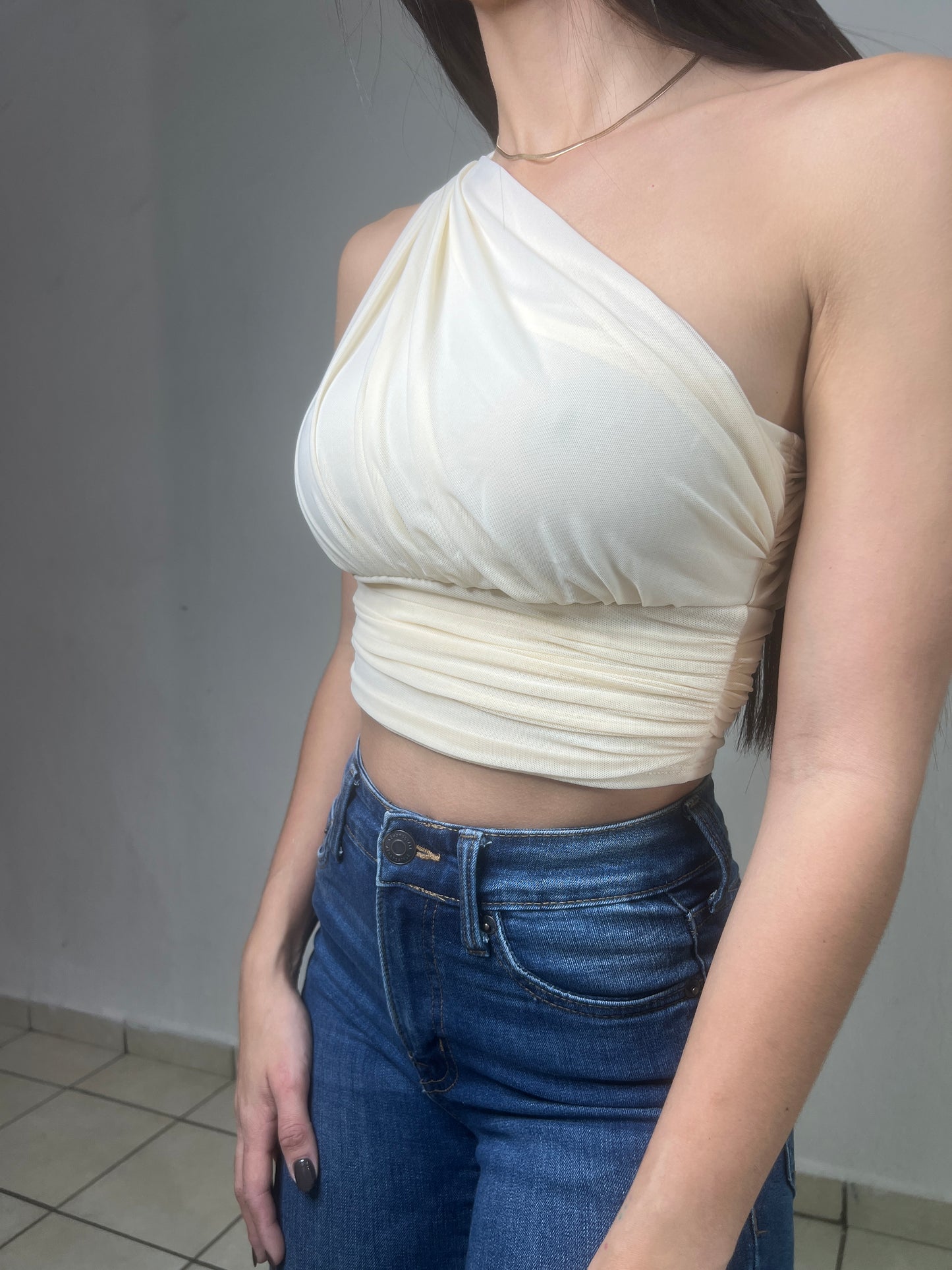 Mesh One shoulder top