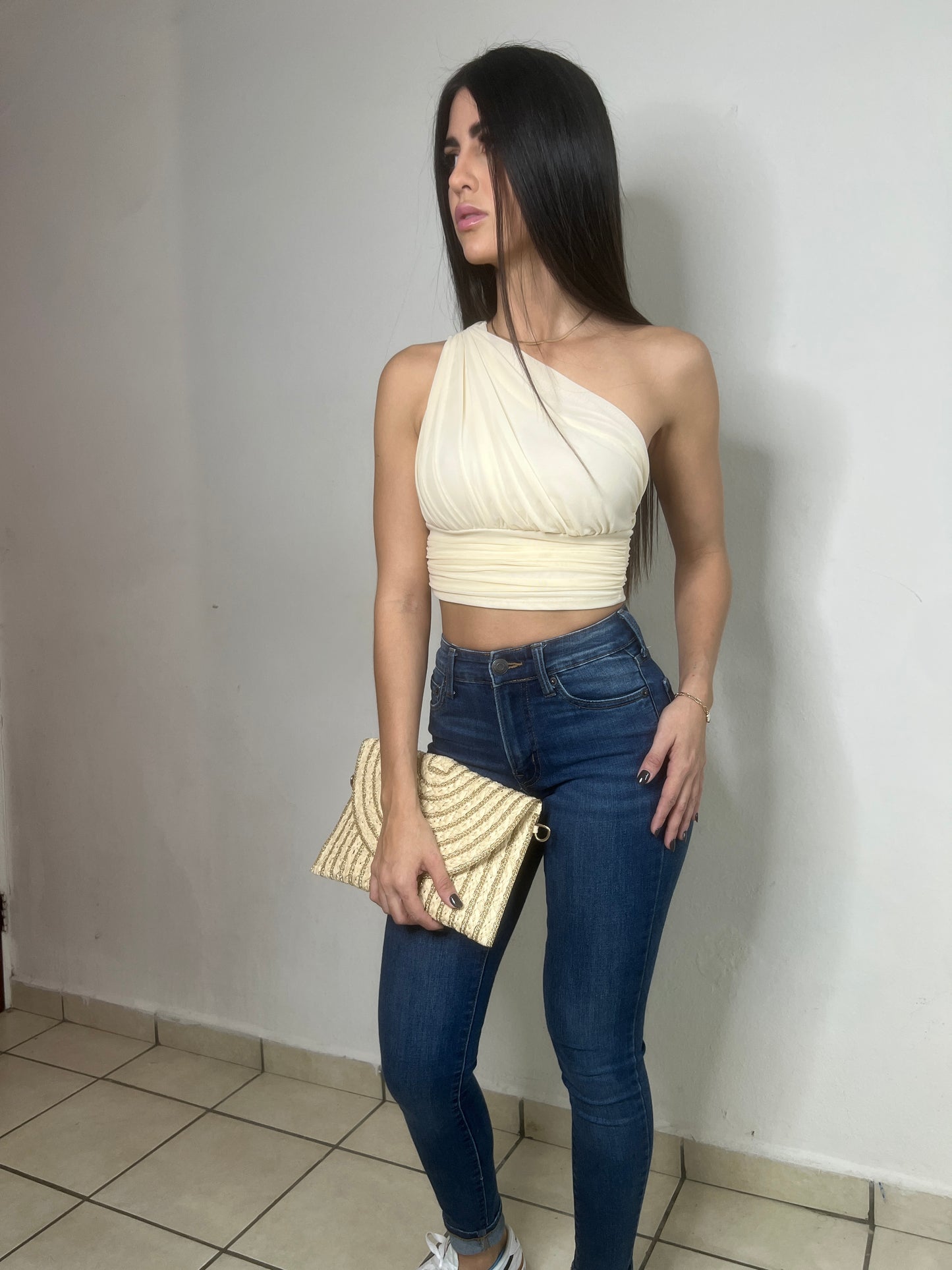 Mesh One shoulder top