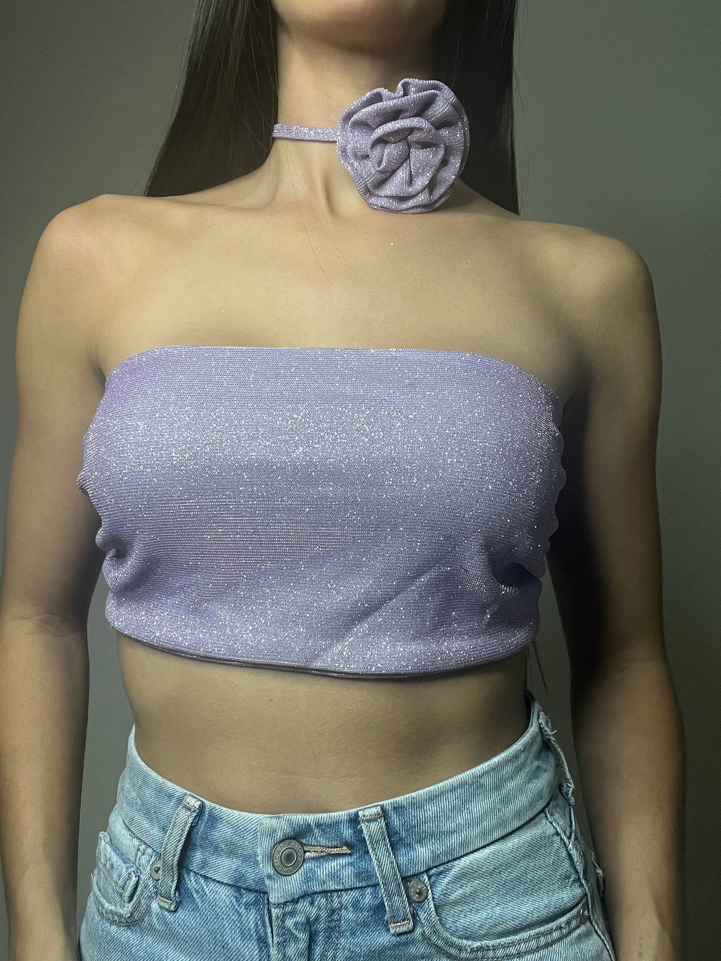 Flower Glitter Top