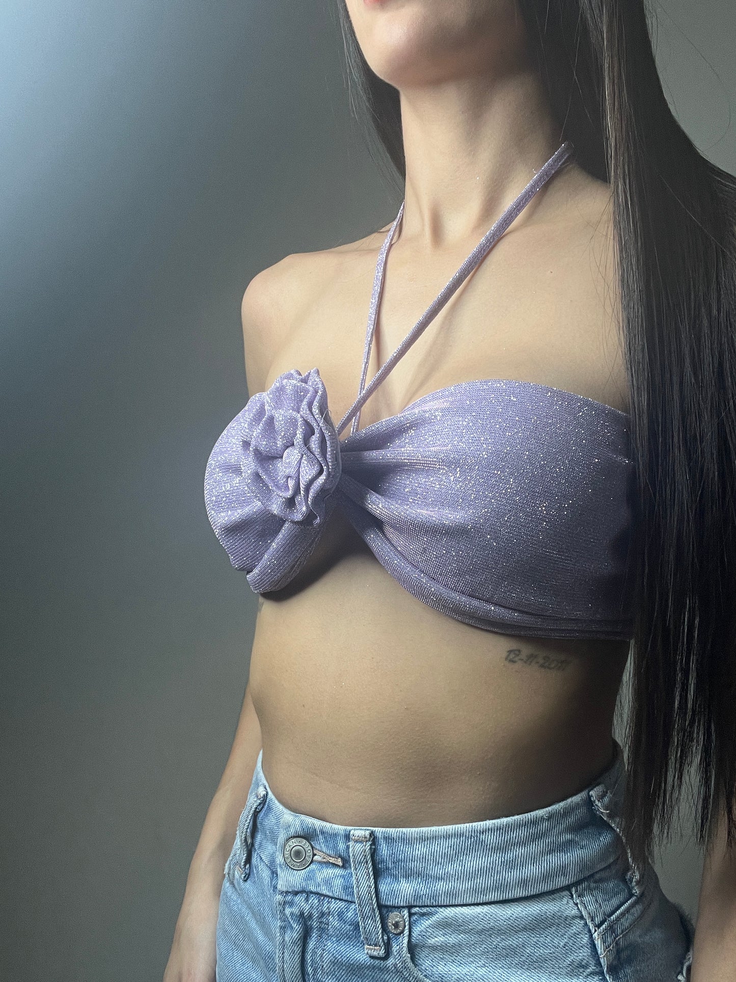 Flower Glitter Top